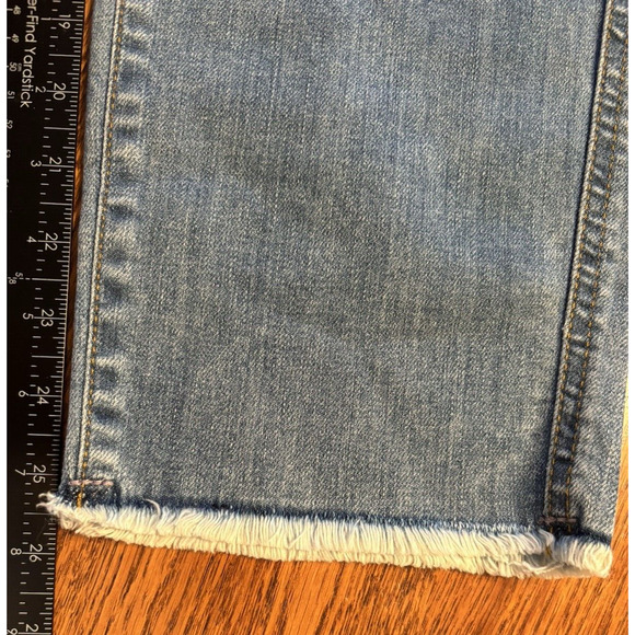 7 FOR ALL MANKIND High Waist Crop Straight Leg Jeans Distressed Women's Size 29 - Picture 14 of 15